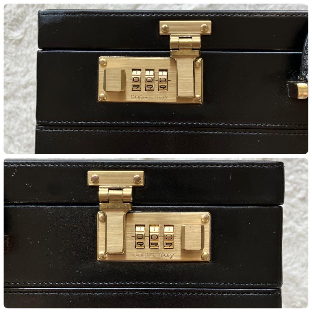 極上品 CAGIVA ITALY 本革 レザー アタッシュケース ブラック