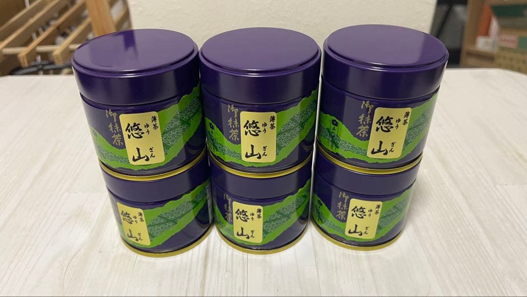 西条園抹茶ゆうざん30g缶 6個セット