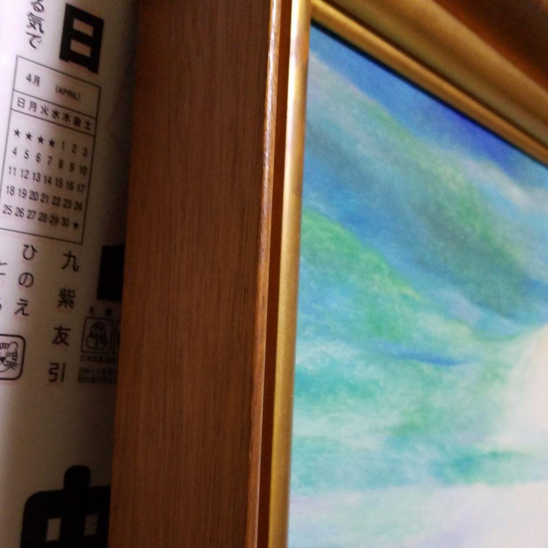 1点物！油絵50号『御来光差す徳川家康と側近』歴史物　額入り