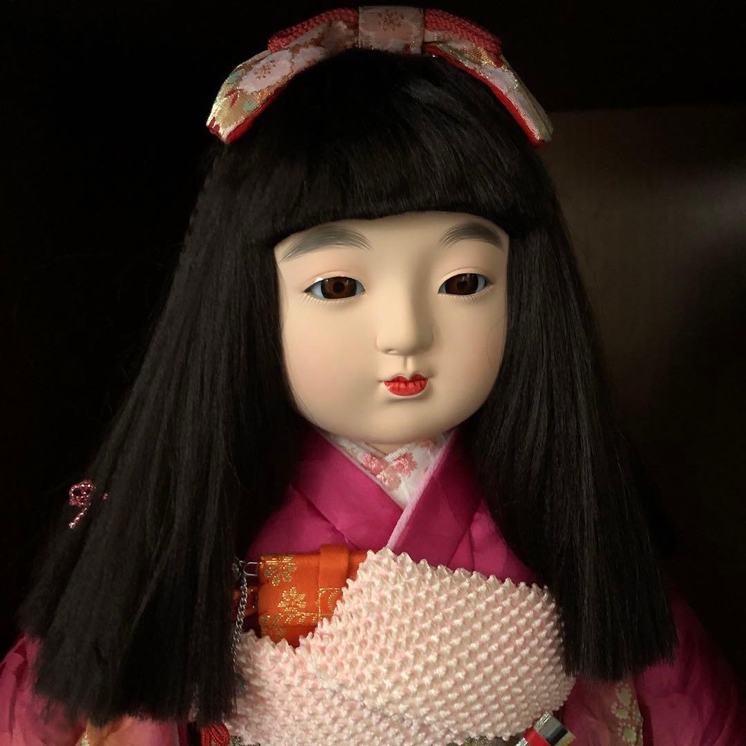 【中古品】年内セール　ペア市松人形　東京久月　正絹衣装　ドール