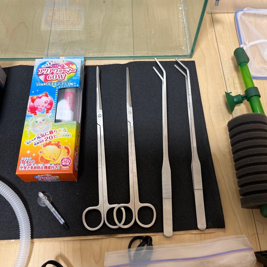 水槽セット ガラス製45cm水槽　ヒーター　ポンプ等　一式