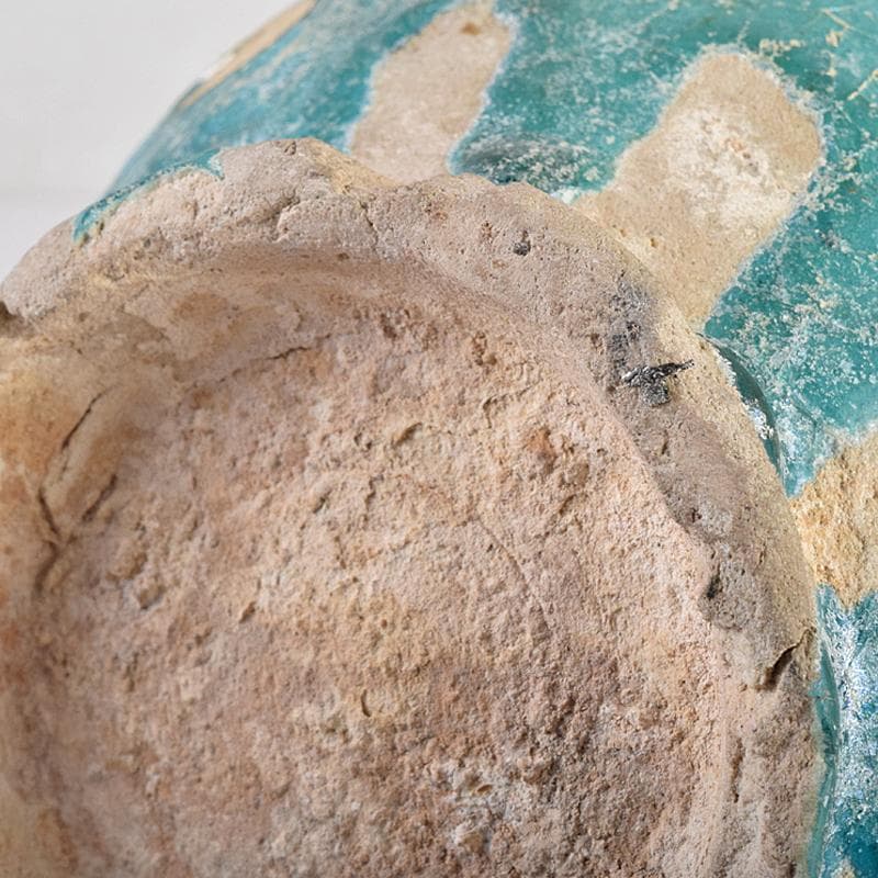 ペルシャ陶器　青釉銀化　水注　執壷　V　R8525