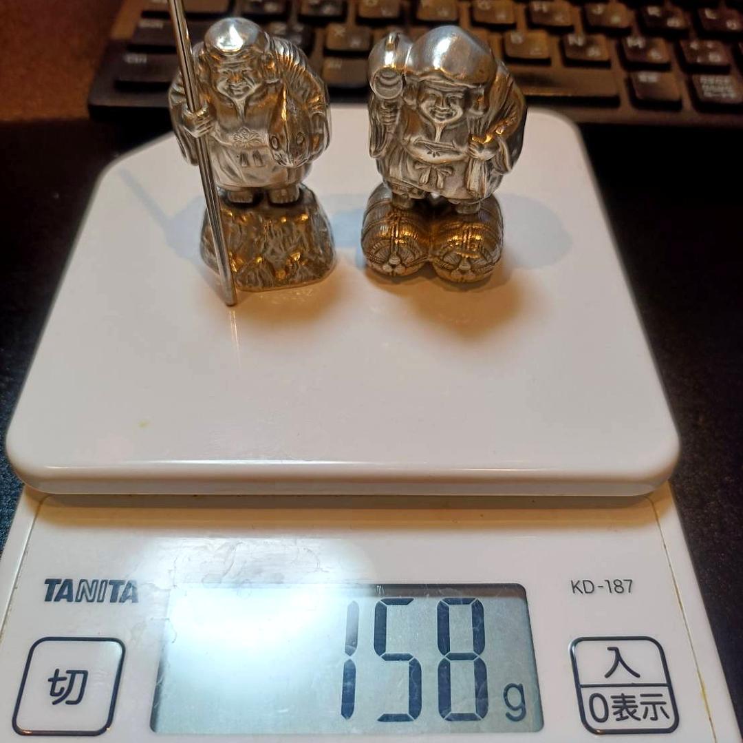 【純銀製】恵比須様・大黒様2体セット【縁起物】川崎貯蓄銀行