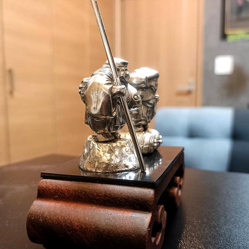 【純銀製】恵比須様・大黒様2体セット【縁起物】川崎貯蓄銀行