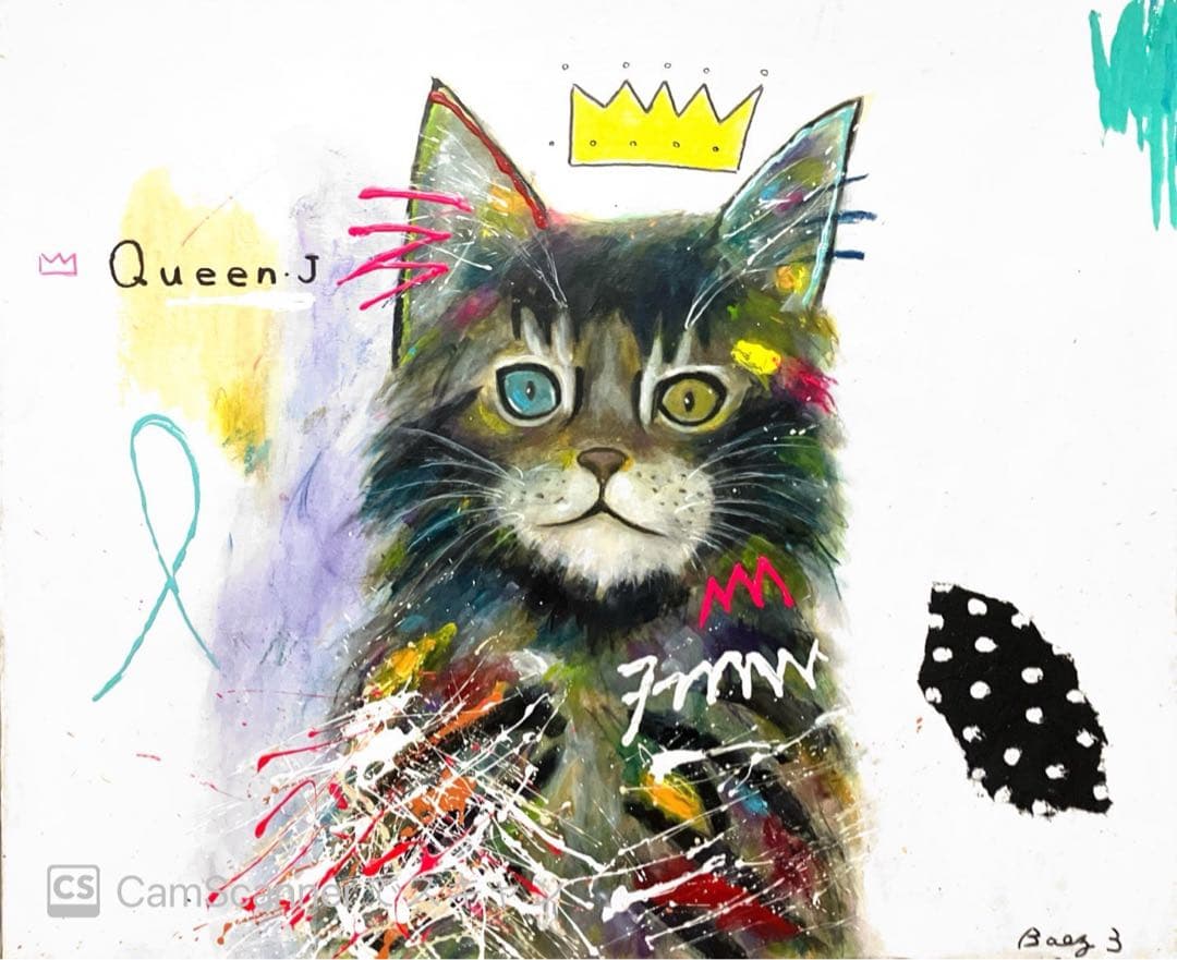 【Queen.J】キャンバスF12号　猫　ねこ　メインクーン　BAEZ3