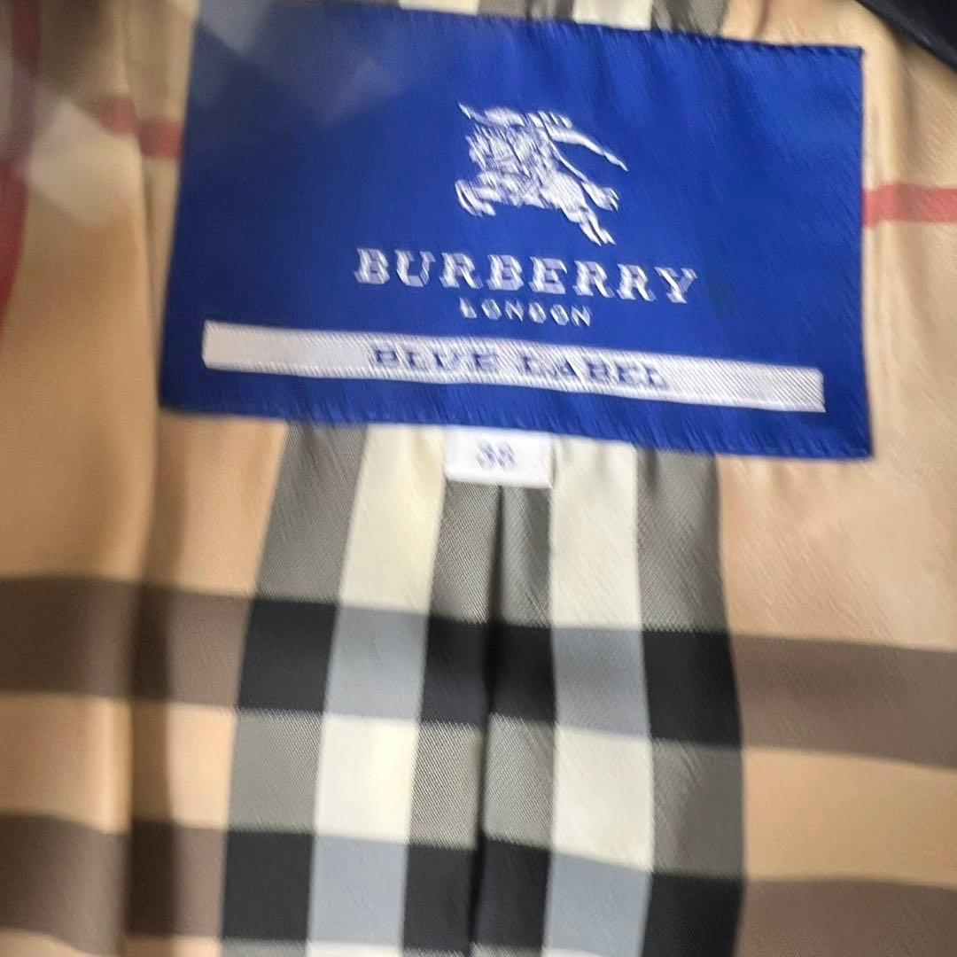 バーバリーブルーレーベル　ウールコート　チェック　Aライン　フレアスリーブ