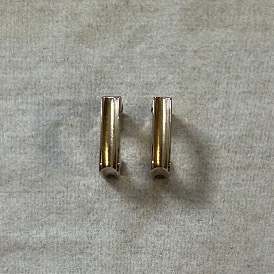 極美品　エテ ete K18 SV925 ロウ スクエア ハグピアス