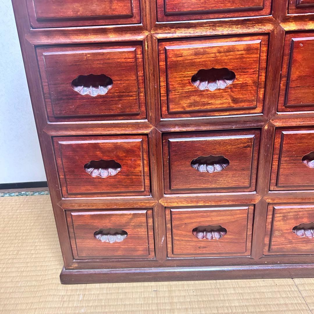 高級銘木 唐木 花梨 無垢材 小箪笥 薬箪笥 薬棚 タンス チェスト 小引き出し