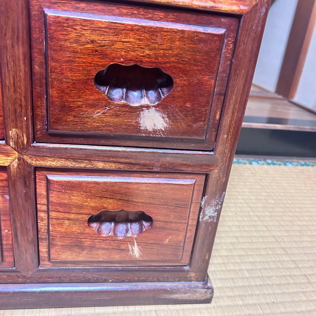 高級銘木 唐木 花梨 無垢材 小箪笥 薬箪笥 薬棚 タンス チェスト 小引き出し