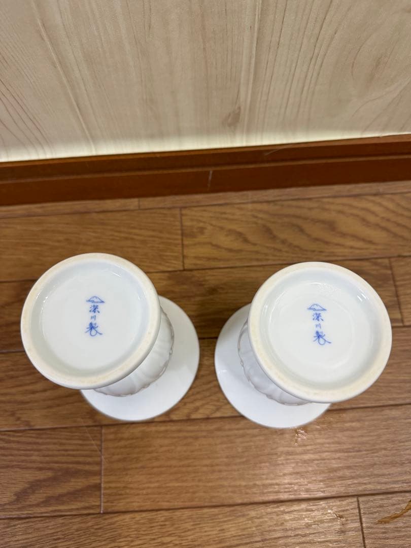 2531 深川製磁　白磁　花瓶　2客