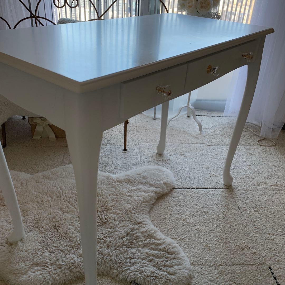 パソコンデスク コンソールデスク　白家具