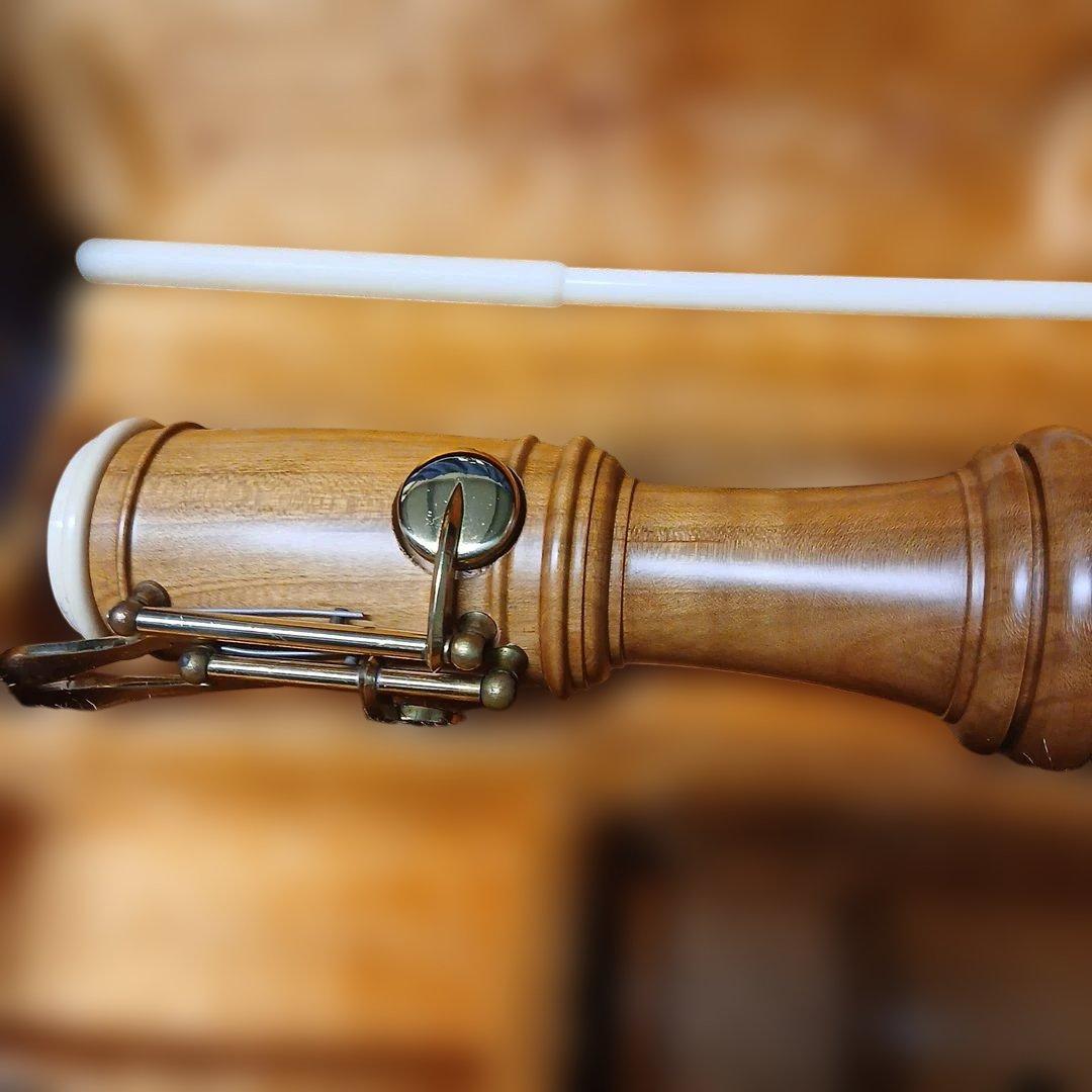 テナーリコーダー 木製 ブラウン ケース付き