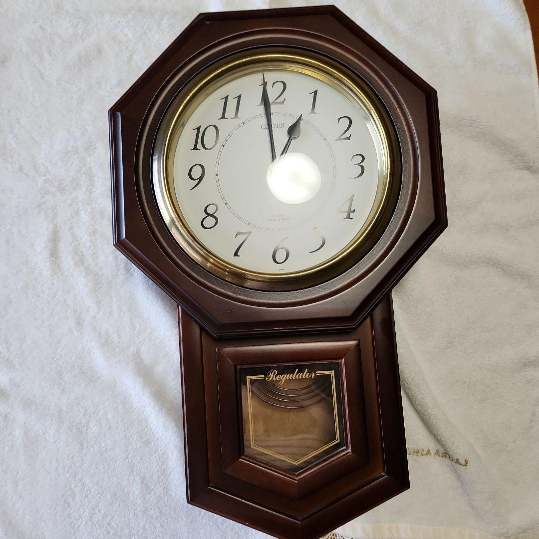 CITIZEN レギュレーター掛時計 ブラウン　振り子時計　シチズン　柱時計