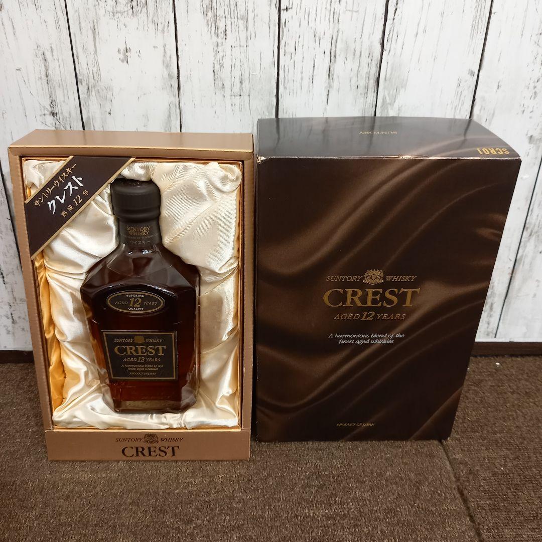 【未開封】サントリーウイスキー CREST 12年 初期ボトル 黒キャップ