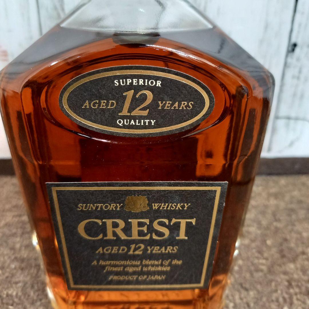 【未開封】サントリーウイスキー CREST 12年 初期ボトル 黒キャップ