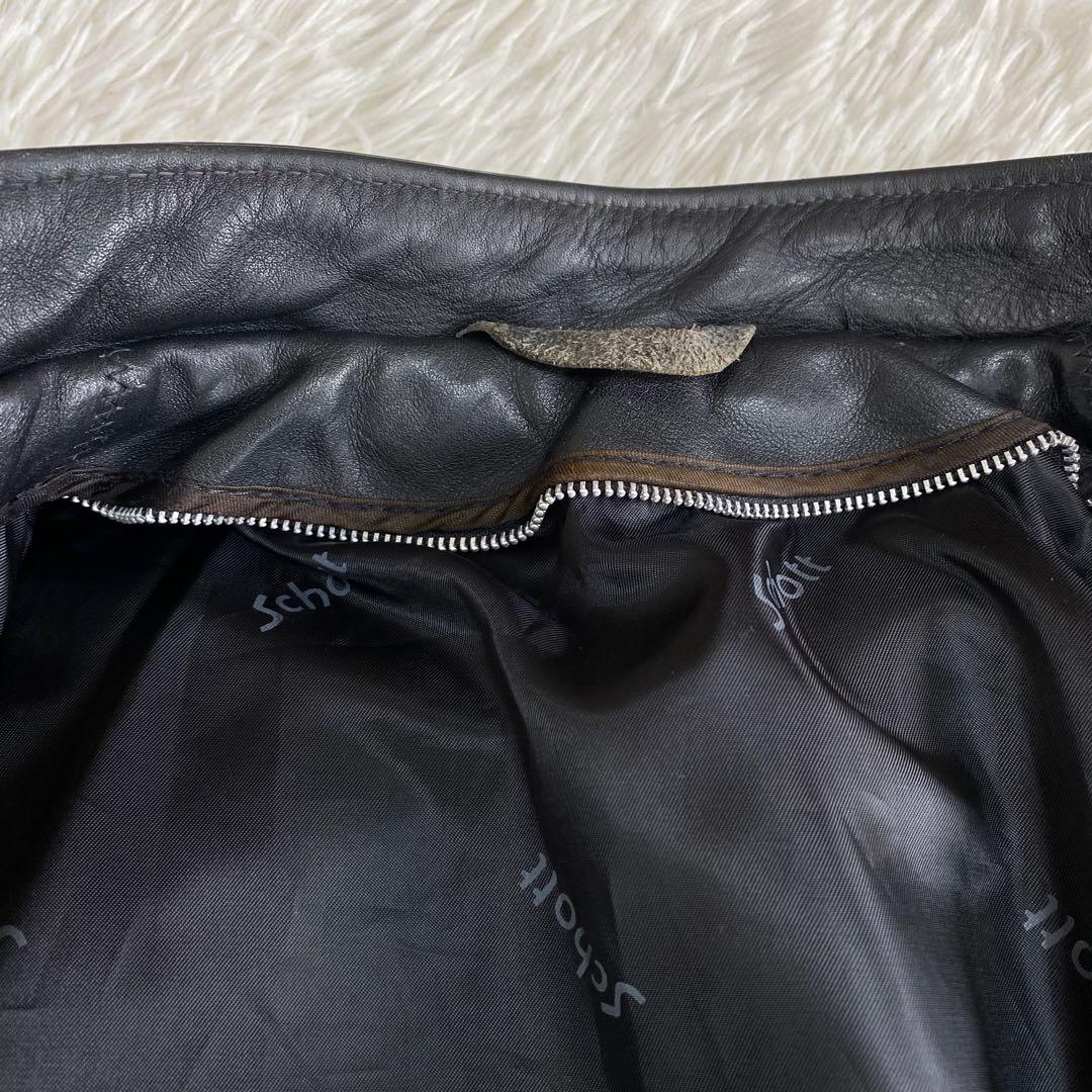 【美品】SCHOTT　641 シングルライダースジャケット　黒　38 L相当