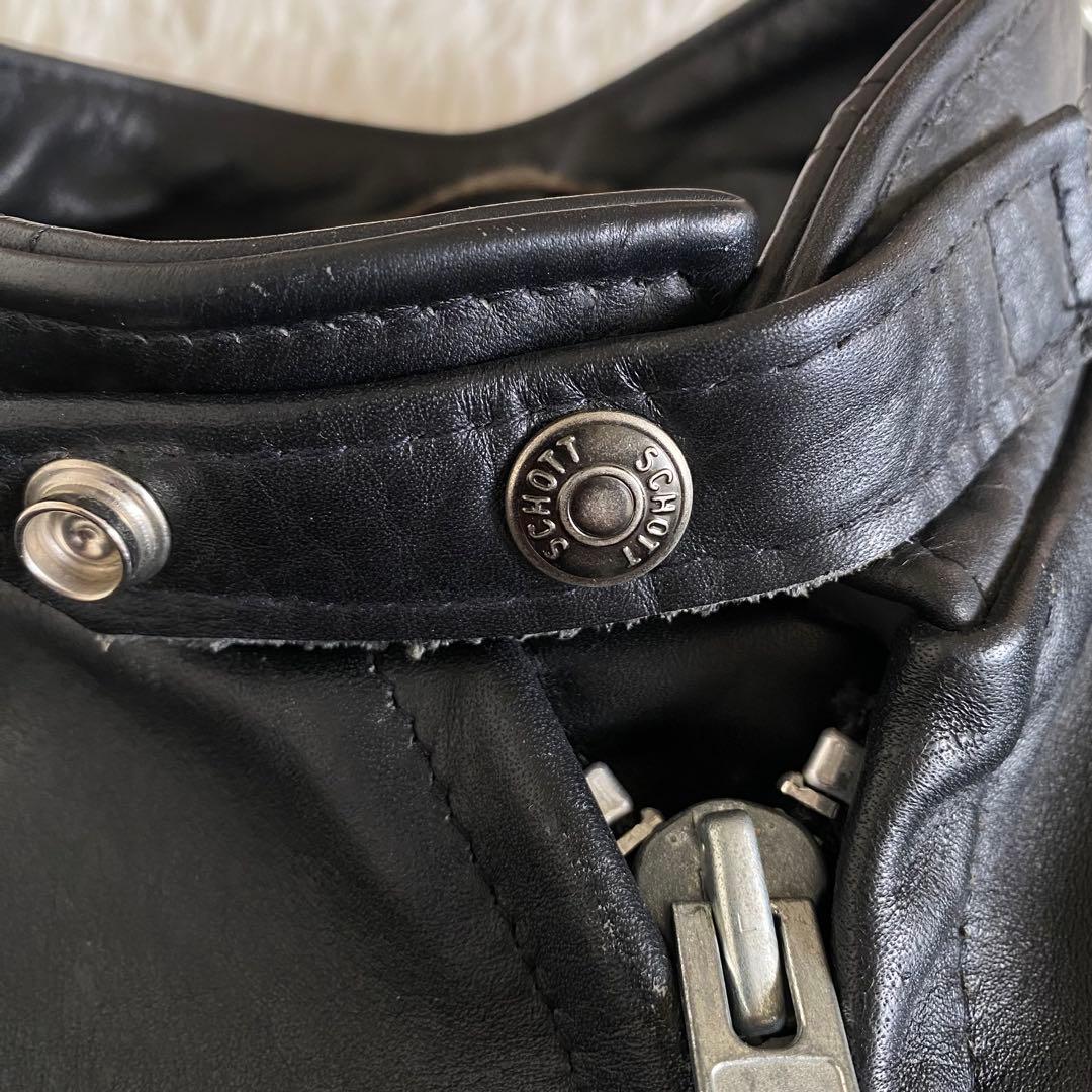 【美品】SCHOTT　641 シングルライダースジャケット　黒　38 L相当
