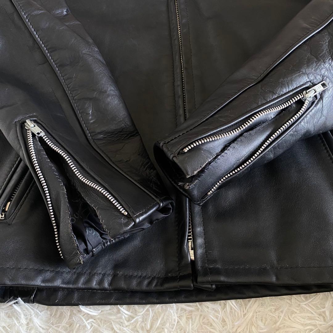 【美品】SCHOTT　641 シングルライダースジャケット　黒　38 L相当