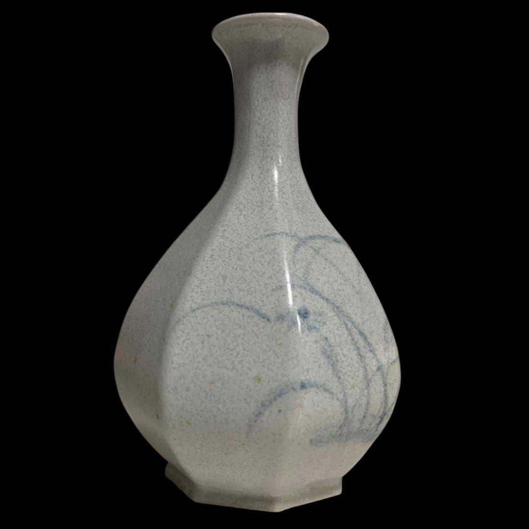 古松淳志 染付 秋草紋瓶 徳利