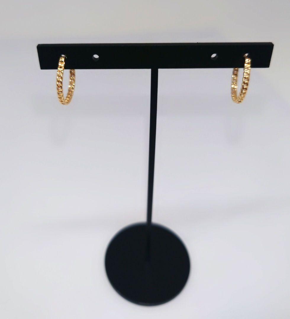 美品！k18YG フープ ピアス喜平チェーン