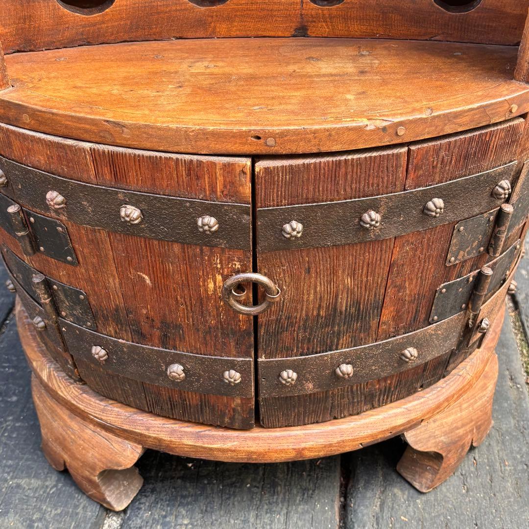 木製樽型収納テーブル バレル型 アンティーク 家具 レトロ