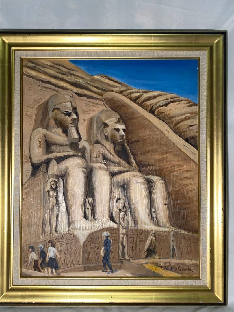 1889❣️ アブ・シンベル大神殿　油絵