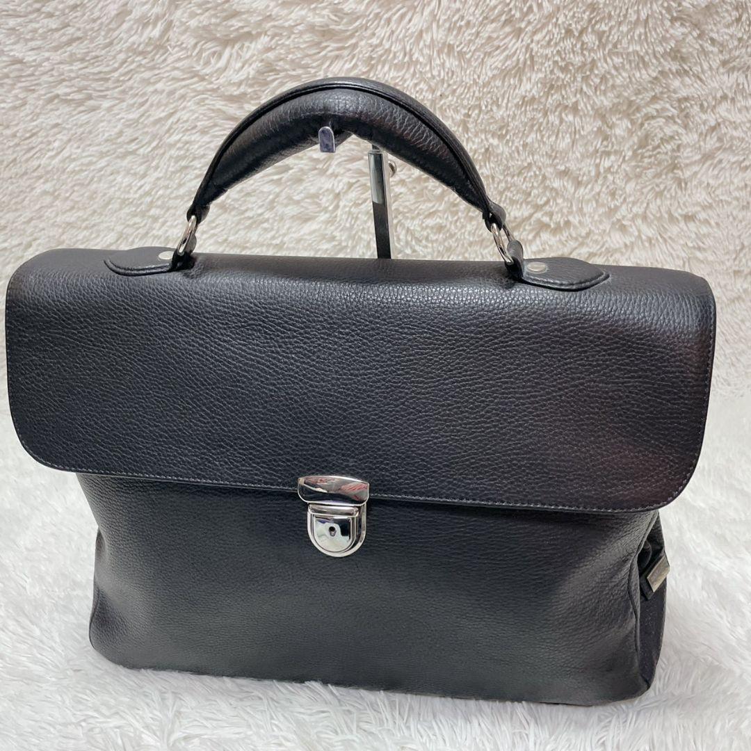 Zanellato ブラック ブリーフケース 金具 メンズ ワンハンドル