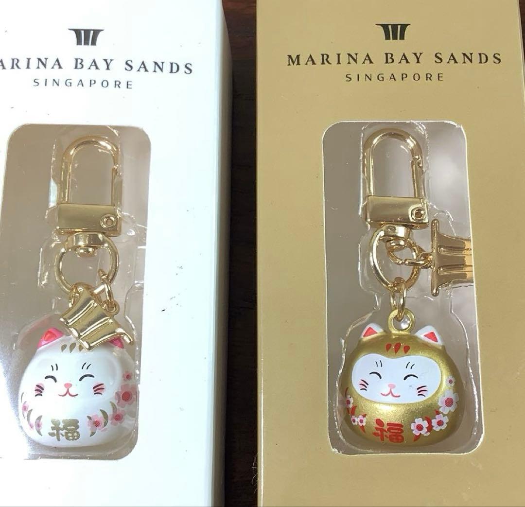 【開運】シンガポール マリーナベイサンズ 水琴鈴 招き猫 金 銀 非売品 水琴窟