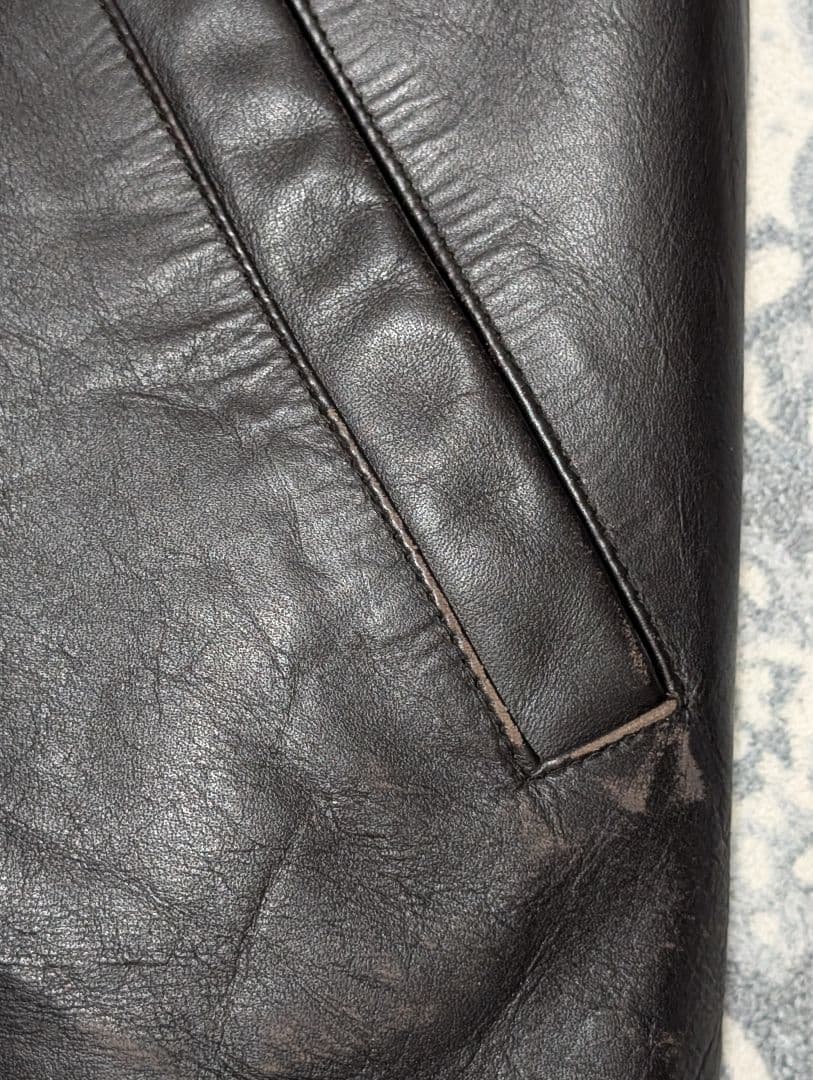 茶芯 90s オールドGAP ビンテージ レザージャケット ライダーズ 革ジャン