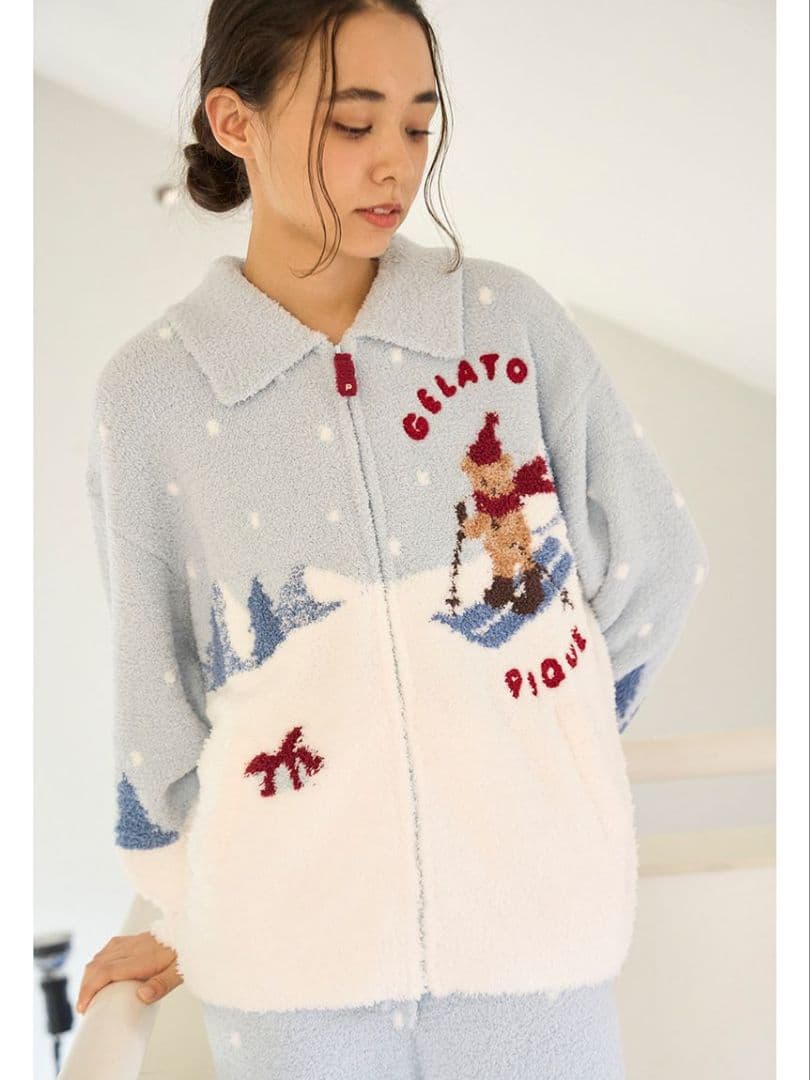 専用です。ジェラートピケ 【HOLIDAY】スキーベアジャガードカーディガン
