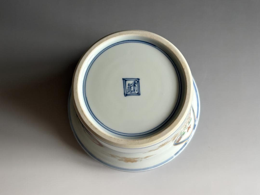 色絵丸紋　末広水指　平安秀峰　茶道具