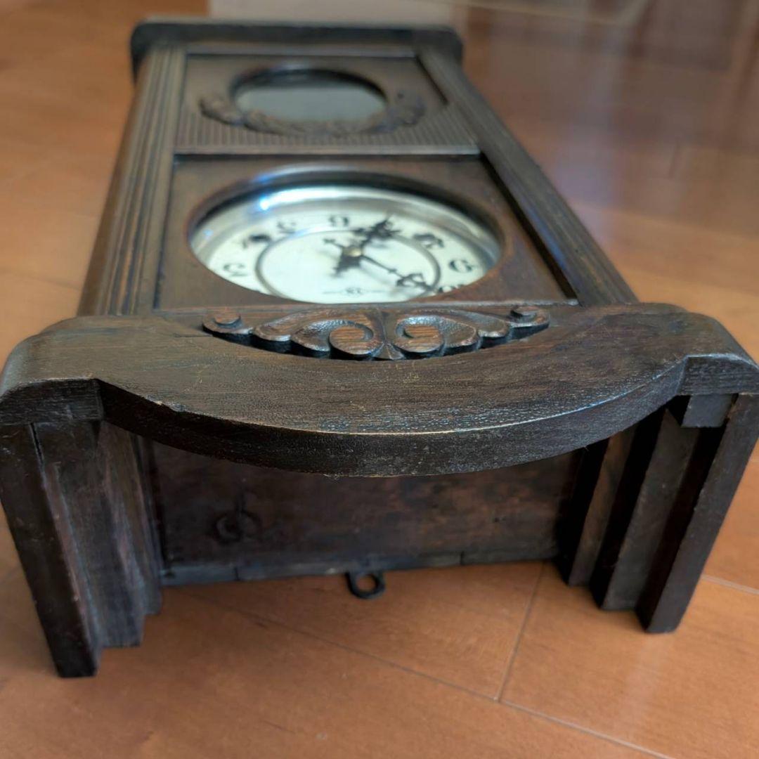 古時計　アンティーク掛時計　宮型掛時計　振り子時計