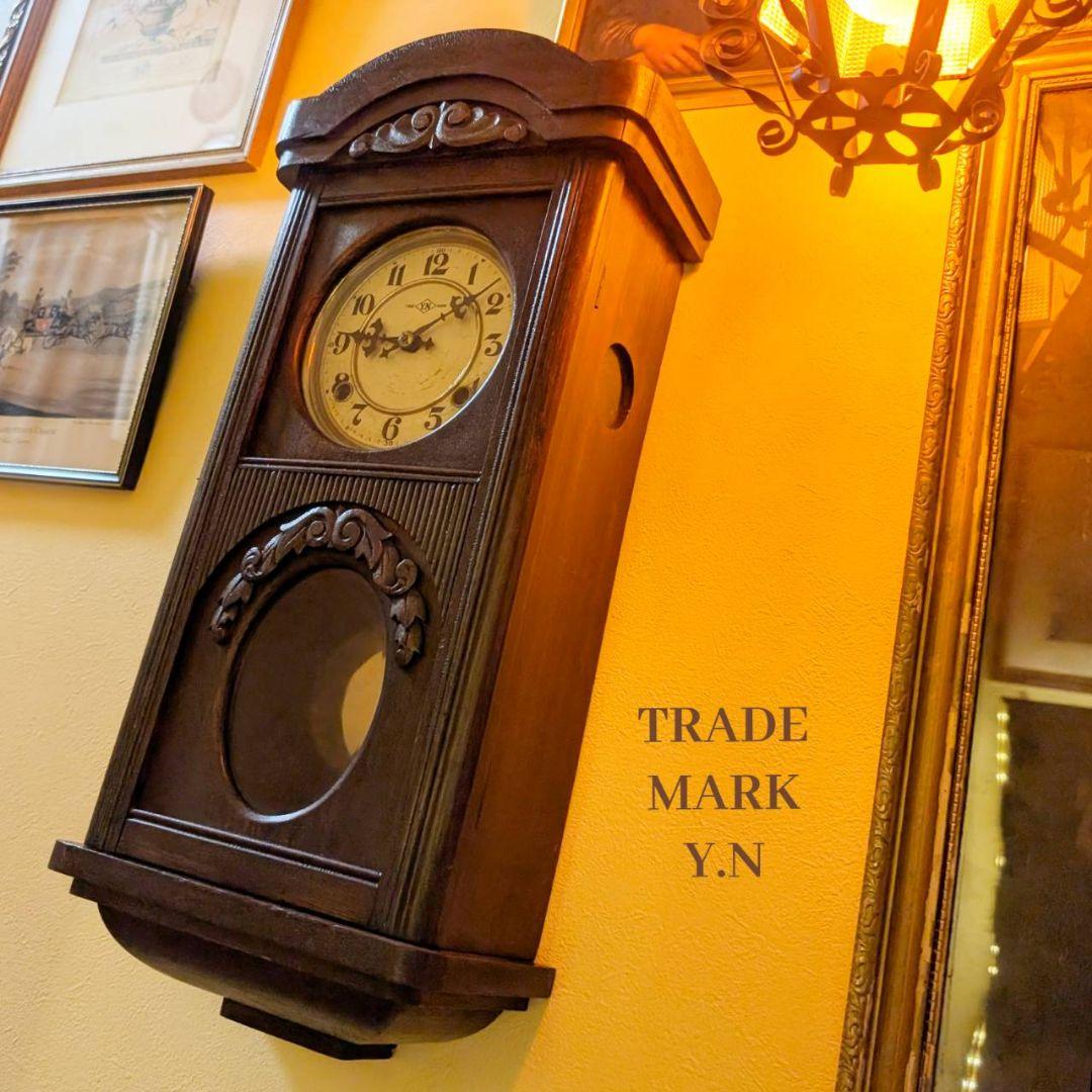 古時計　アンティーク掛時計　宮型掛時計　振り子時計