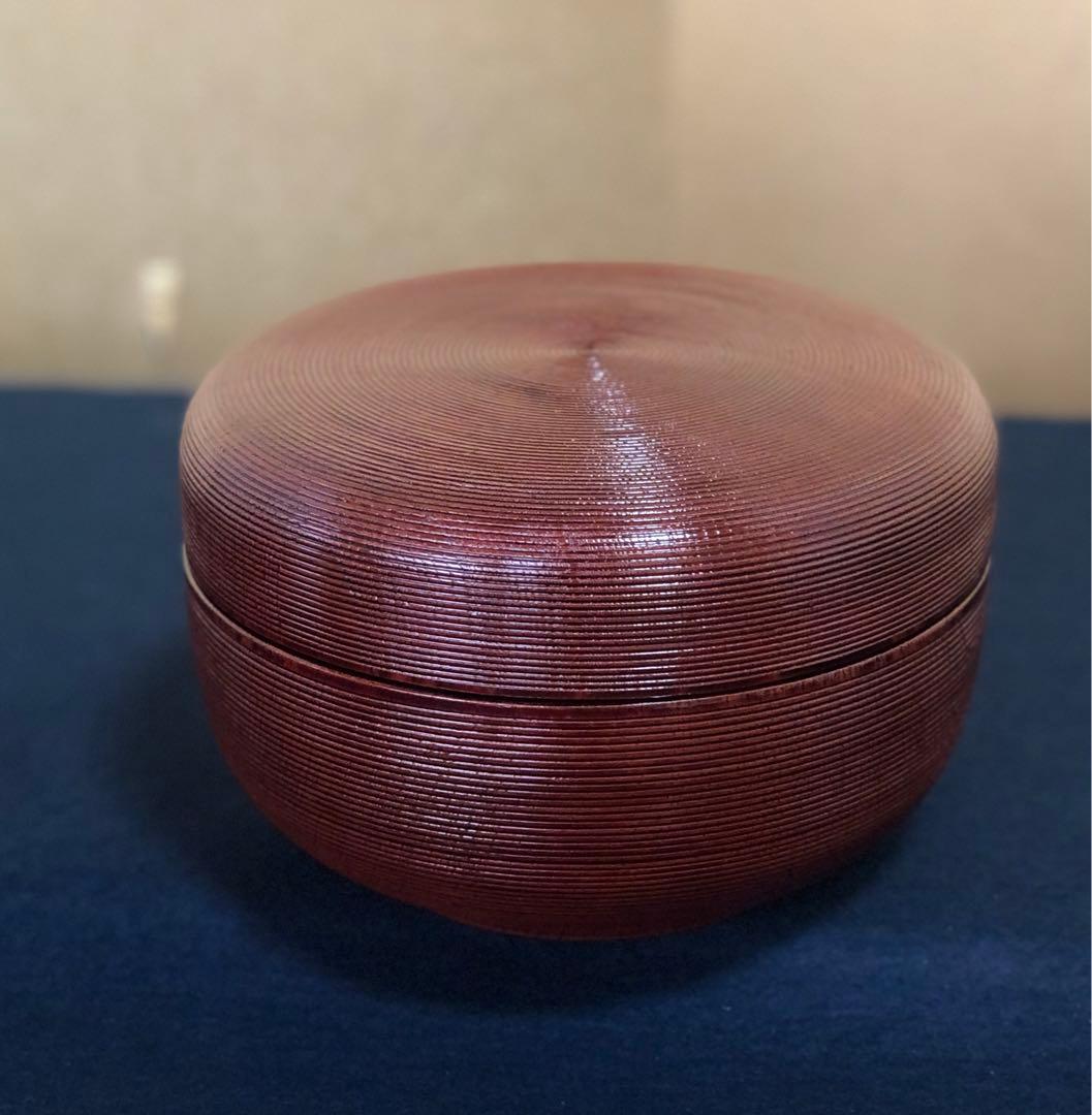 《R》輪島塗 糸目 食籠 喰籠 菓子器 塗師 静峰 共布 共箱 260116き4