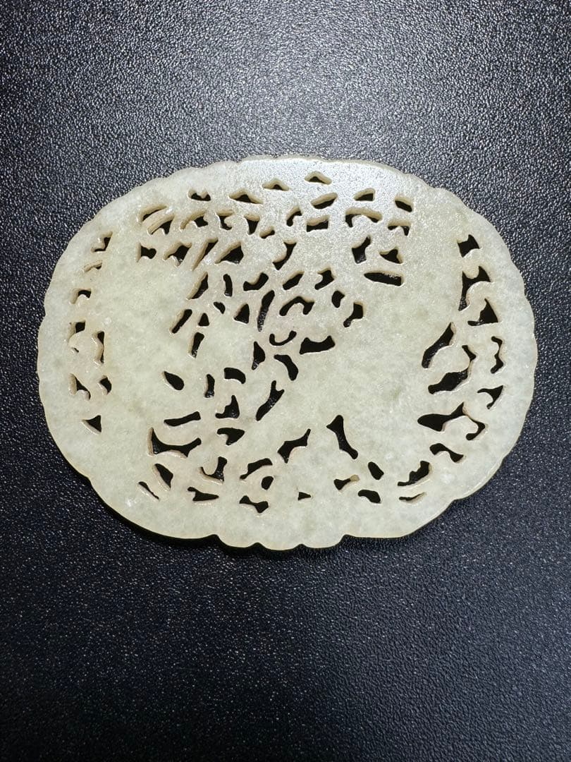 清時代　仙鶴の舞和田玉 細密雕刻 極細工 掛件 和田玉彫り 美品 中国古美術