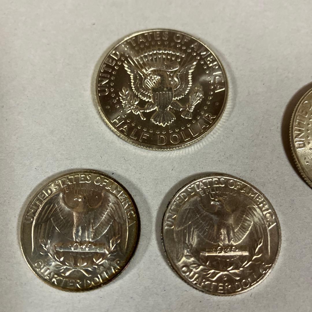 アメリカ　ハーフダラー　クォーターダラー　古銭　銀貨　1964 1969