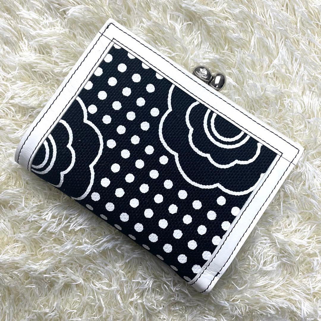 極美品 箱付き ヴィヴィアンウエストウッド 折り財布 がま口 総柄 キャンバス