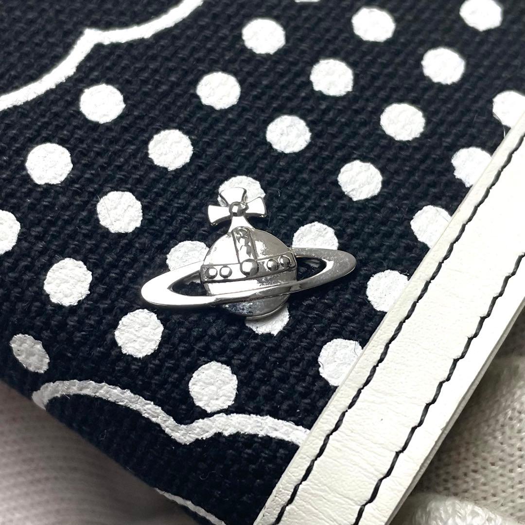 極美品 箱付き ヴィヴィアンウエストウッド 折り財布 がま口 総柄 キャンバス