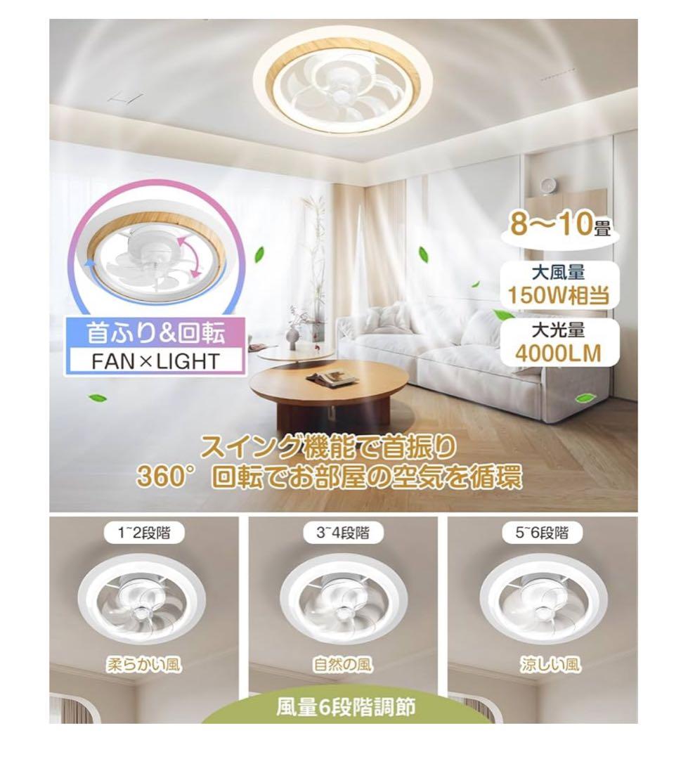 【未開封】LEDシーリングファンライト スマート機能付き