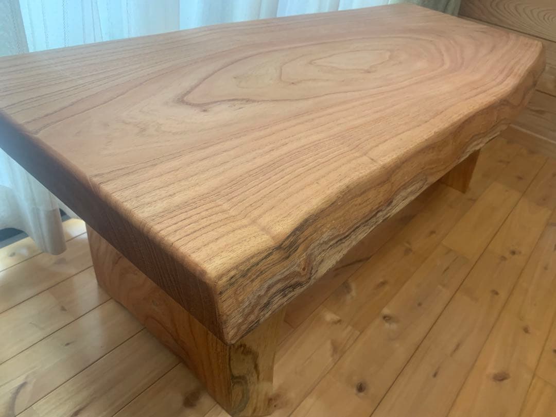 夏セール✨送料込②重厚リビング&ローテーブル(栴檀一枚板天板)＊貫補強