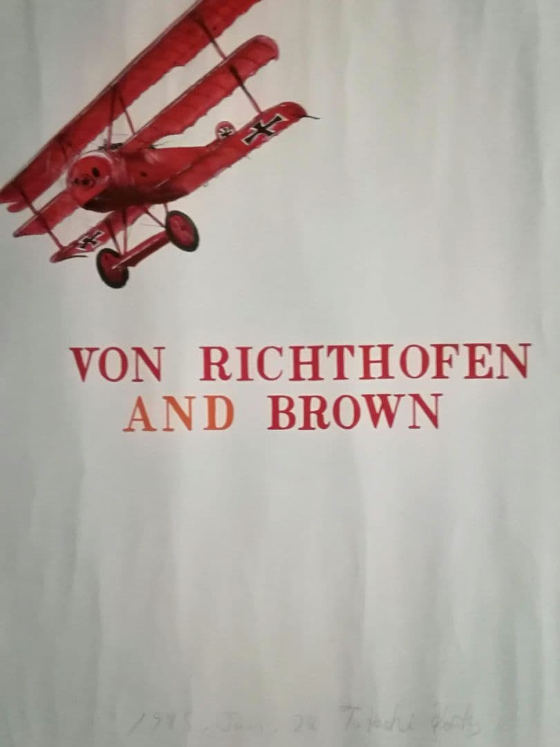 水彩画　「レッドバロン」　ドイツ空軍　マンフレート・フォン・リヒトホーフェン