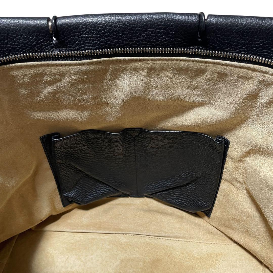 マウロゴヴェルナ A4 トートバッグ ハンドバッグ ブラック 本革 シボ革