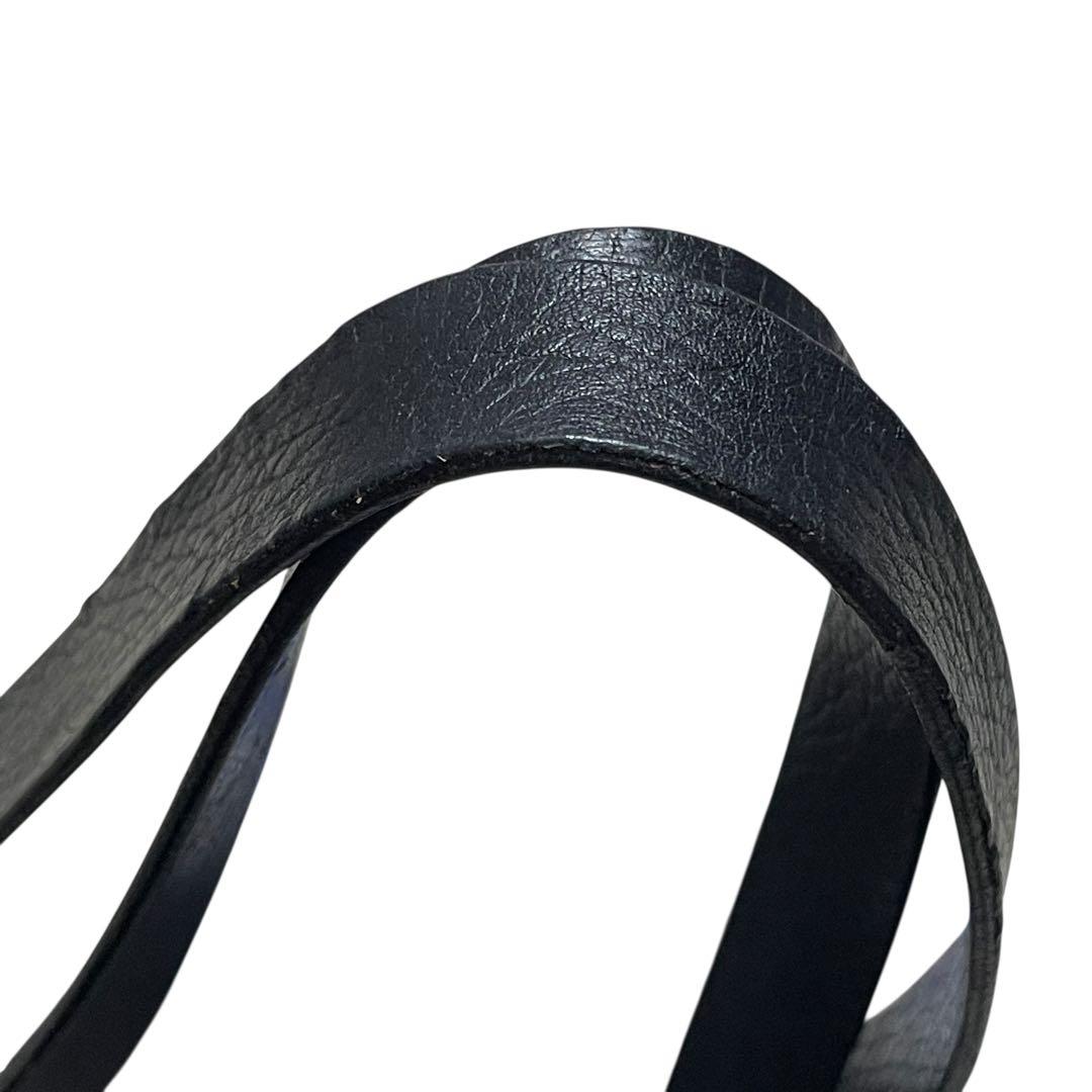 マウロゴヴェルナ A4 トートバッグ ハンドバッグ ブラック 本革 シボ革