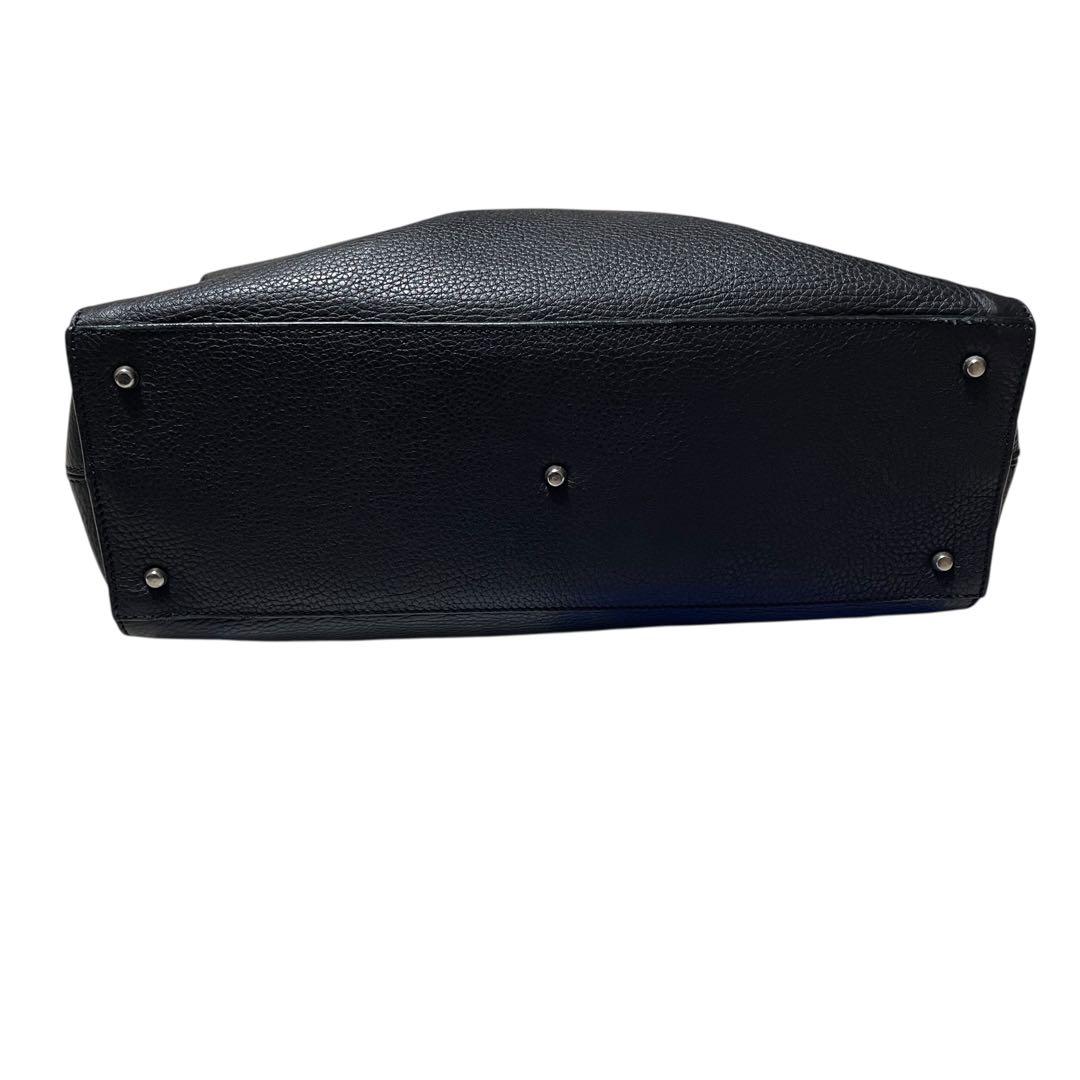 マウロゴヴェルナ A4 トートバッグ ハンドバッグ ブラック 本革 シボ革