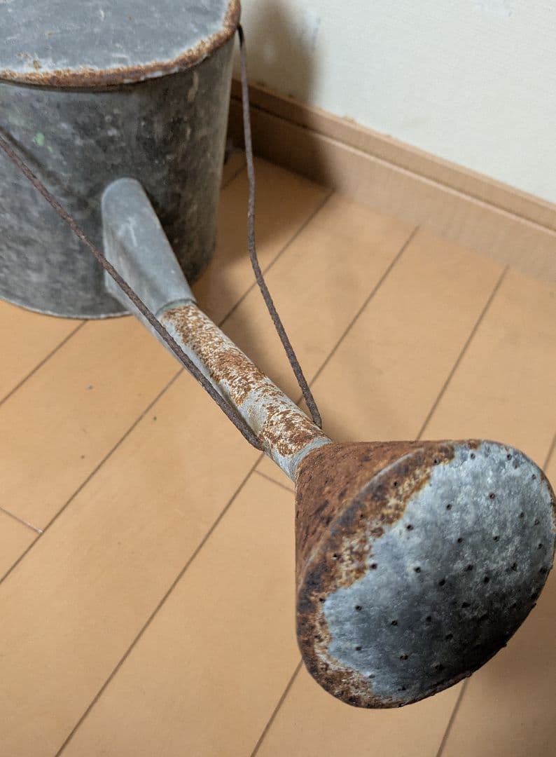 アンティーク ブリキ製 ジョーロ レトロ ガーデニング じょうろ　昭和レトロ