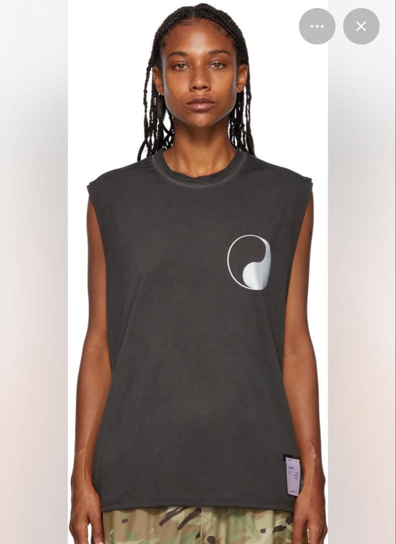 SATISFY ブラック タンクトップ ノースリーブ