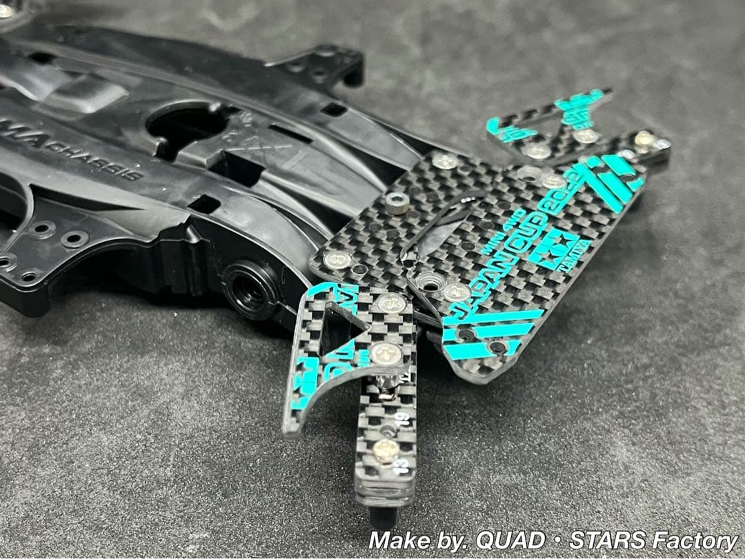 【ミニ四駆・MA用】1軸リヤアンカー　フルカーボン【19mmローラー対応】