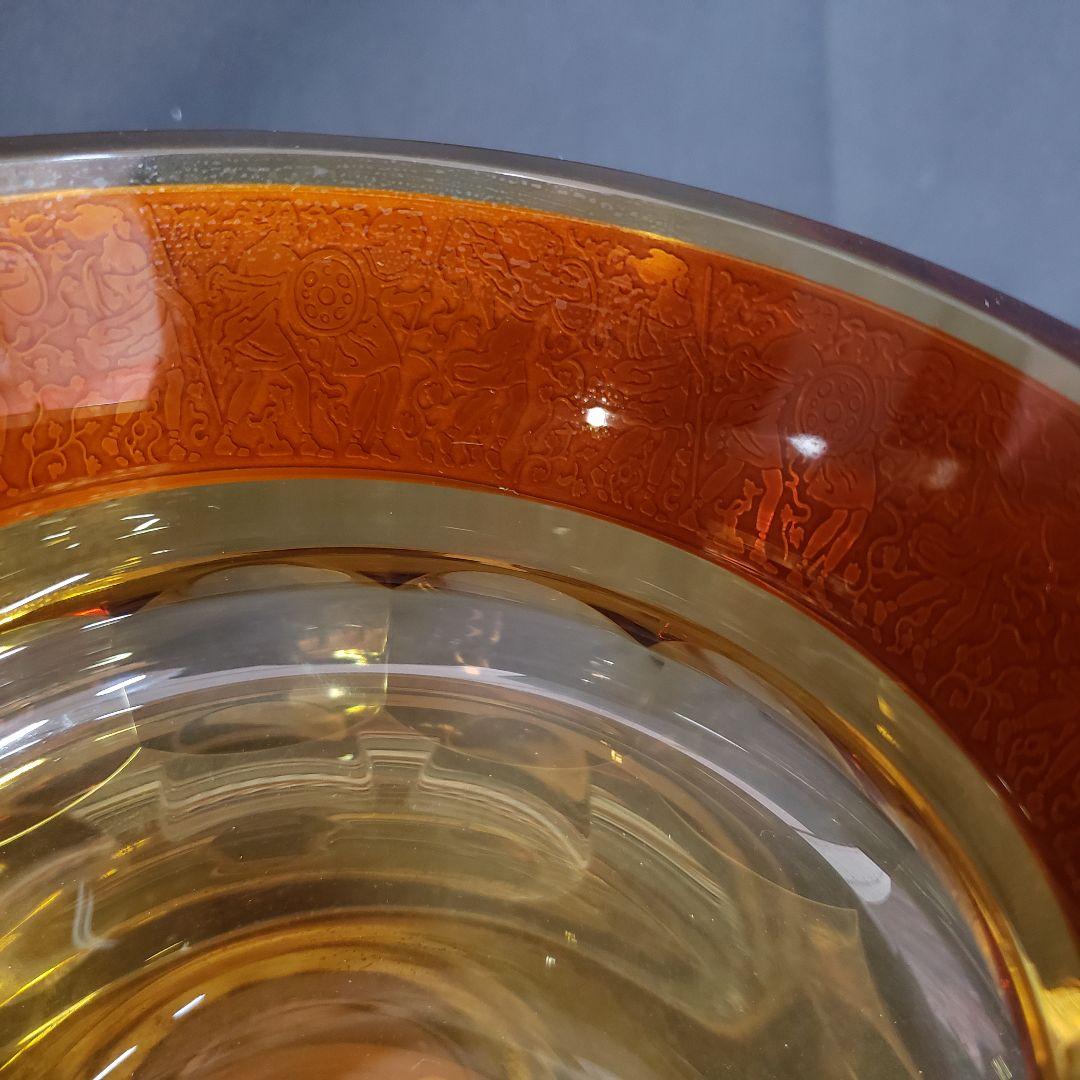 Moser モーゼル 純金彩 コンポート 戦士の行進 ガラス