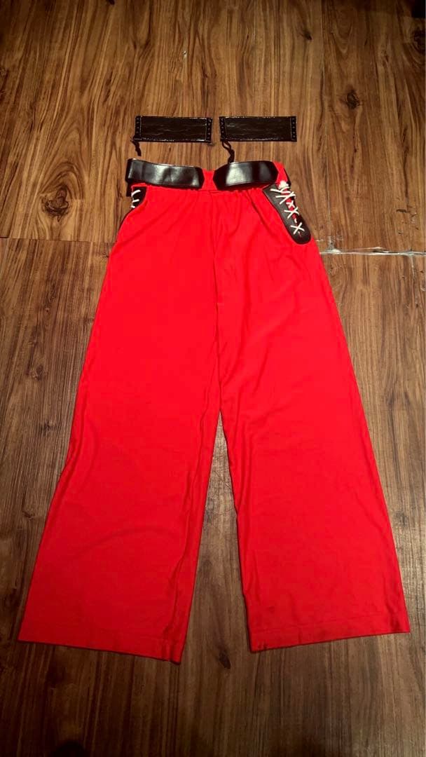 貴重! タイガーマスク 赤パンタロン&ラメリストバンド(豊嶋製) 新日本プロレス