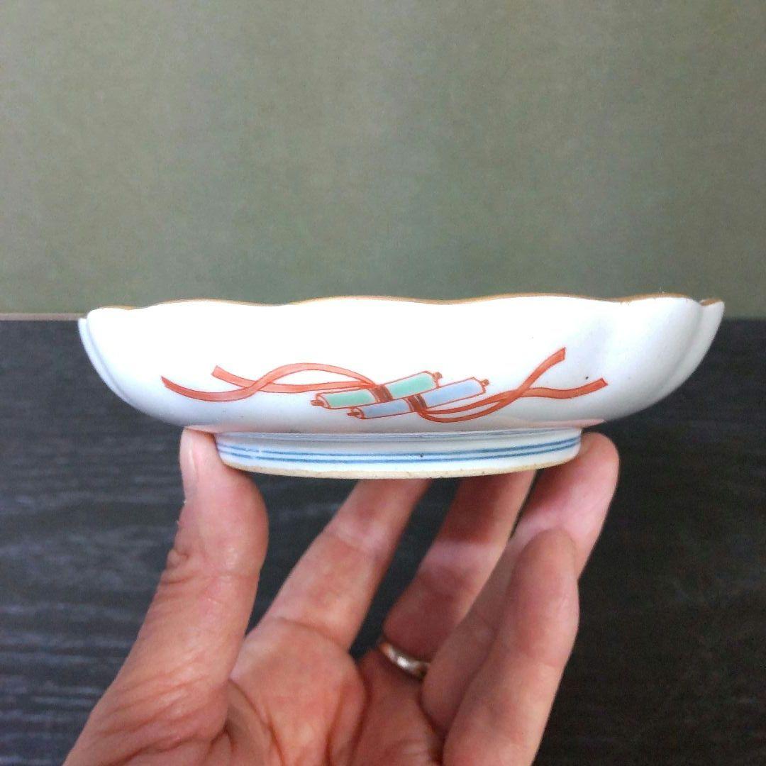 （808）✿有田焼★弥左衛門窯★古伊万里写★4号取皿揃★破魔オマケ付き★